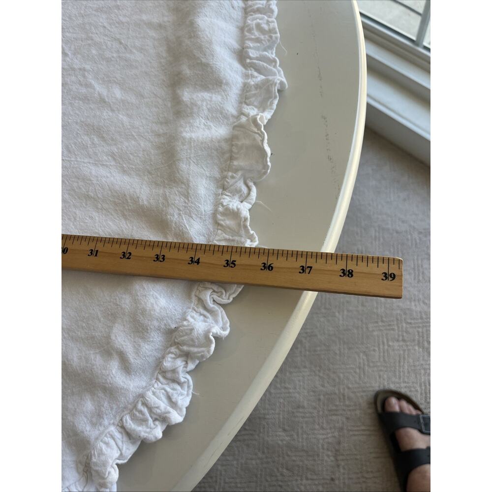 DRAWSTRINGS OF MALIBU White Beach Coverup Dress Sz M/L Cotton V Neck Basic - Picture 8 of 9